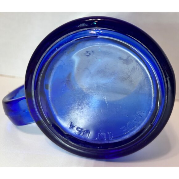 Vintage Cobalt Blue Glass Mug Made In USA 12oz Hot or Cold - Picture 4 of 5